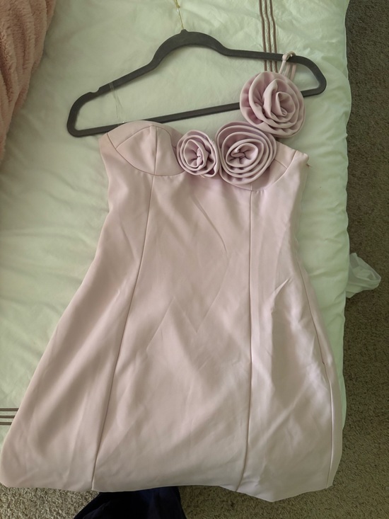 Peppermayo Dresses & Skirts - Peppermayo Strapless Light Pink Rose-Accent Cocktail Dress